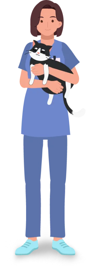 Vétérinaire tenant un chat